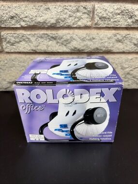 ROLODEX ROTARY CARD FILE 500 Cards 2 1/4” x 4” A-Z Tabs Black VTG Business Desk